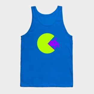 PACMAN vs SPACE INVADER GREEN NEON Tank Top